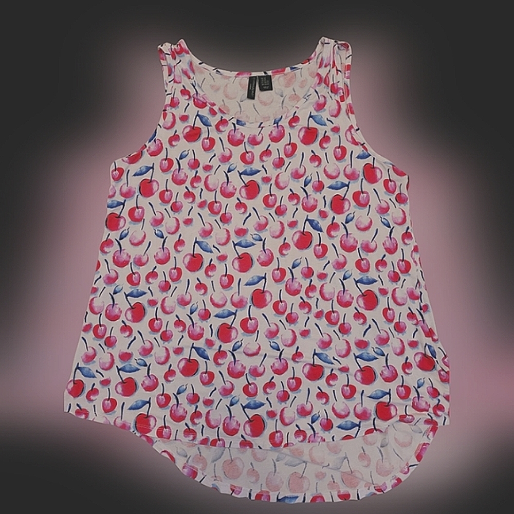 Cynthia Rowley Woman Cherries Tank Top  2X
